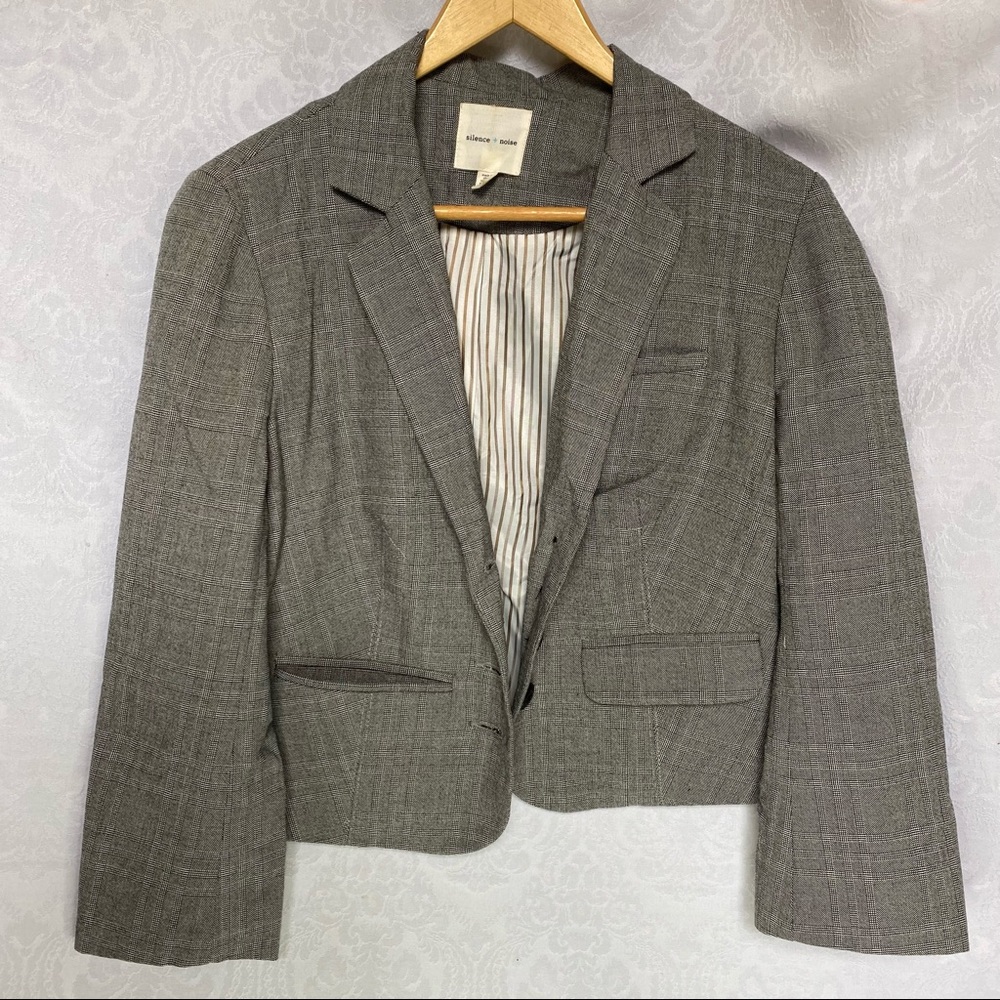 Silence + Noise Blazer plaid grey, cropped M